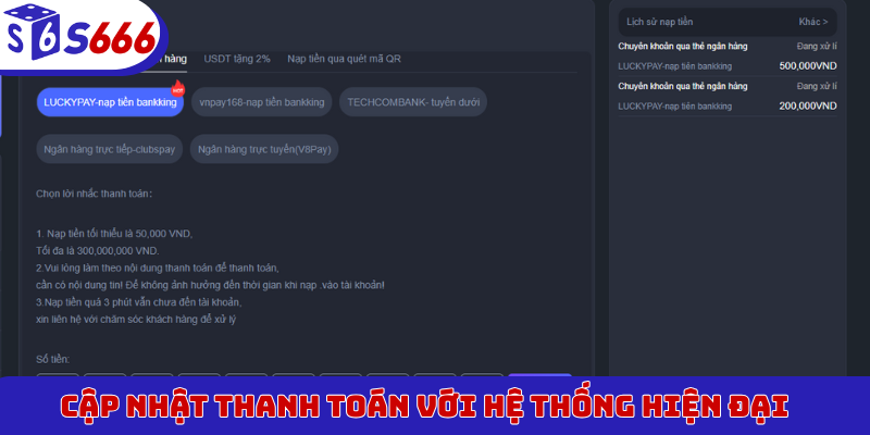 Cập nhật thanh toán với hệ thống hiện đại