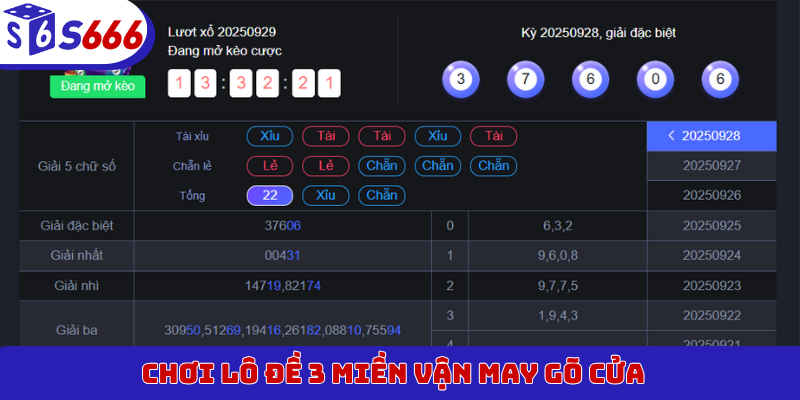 Chơi lô đề 3 miền vận may gõ cửa